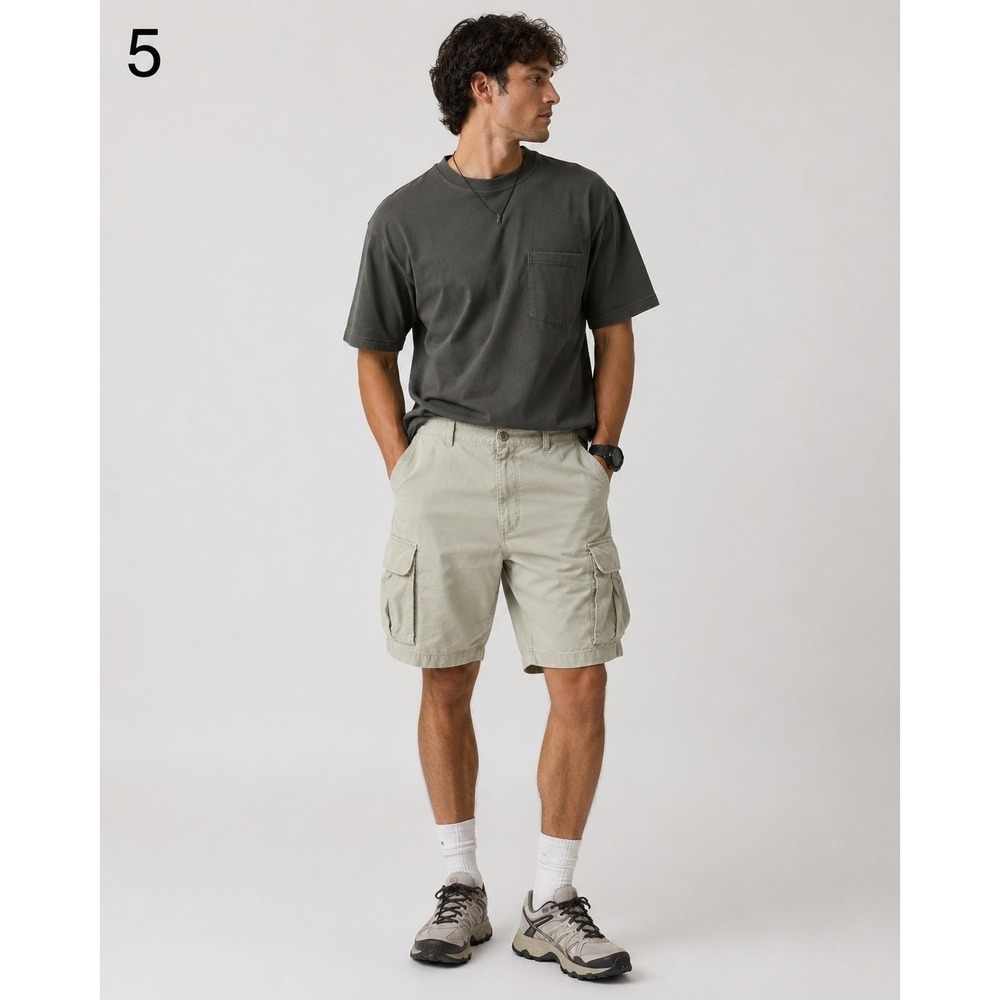 Cabela's Outdoor Cargo Shorts Mens 36 Tan 100% Cotton Adjustable Waist Gorpcore